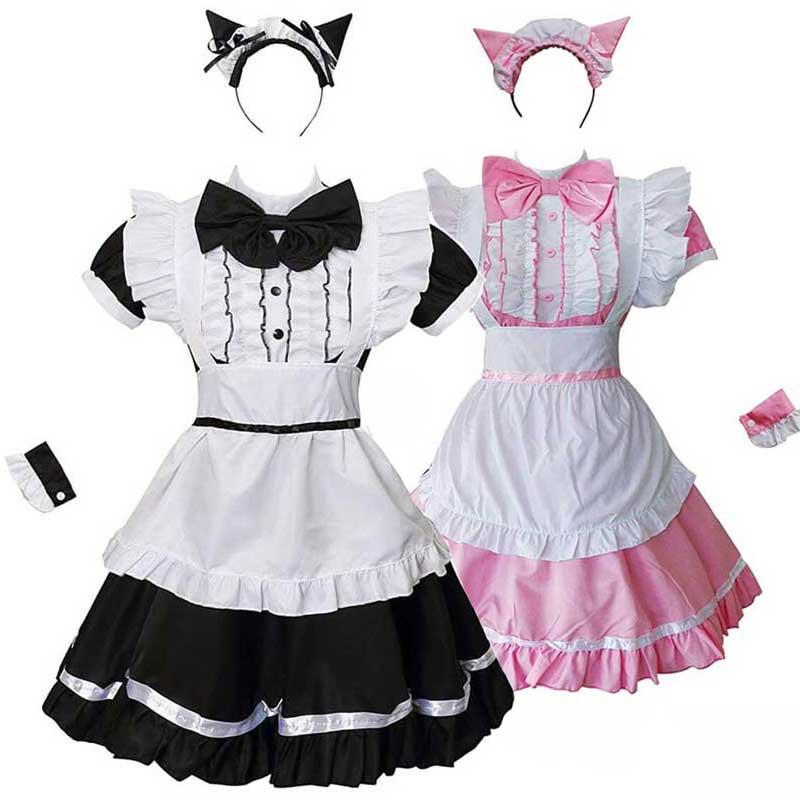 Lolita Dress French Apron Maid Fancy Dress Women Cat Ear Costume ACcosplay