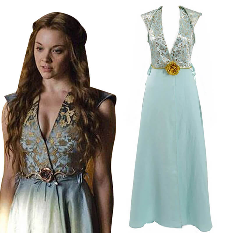 Game of Thrones Queen Margaery Tyrell Cosplay Blue Dress Costume - ACcosplay