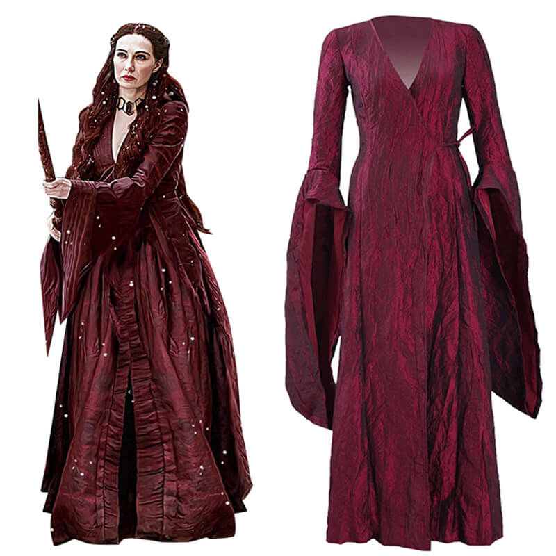 Game of Thrones Melisandre Red Long Dress Cosplay Costume Women Halloween Outfit - ACcosplay