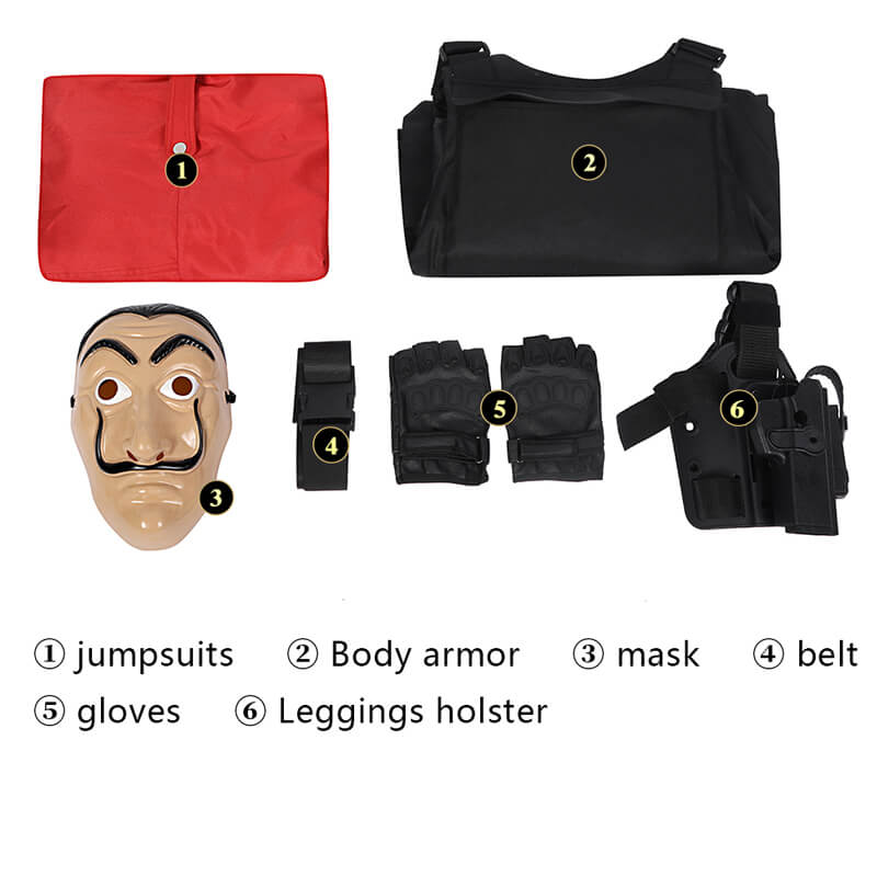 Money Heist Costumes Ideas La casa de Papel Season 5 Uniform Suit Mask Halloween Cosplay Outfits
