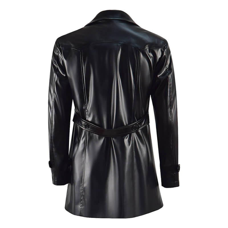 ACcosplay 8th Doctor Leather Jacket Coat Doctor Who Eighth Doctor Coat Cosplay Costumes