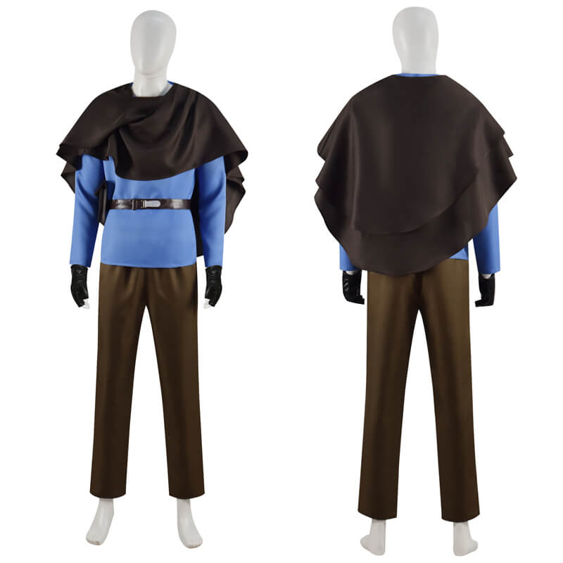 Obi-Wan Costume Mens Star Wars ObiWan Kenob Cosplay Jedi Master Blue Suit Version