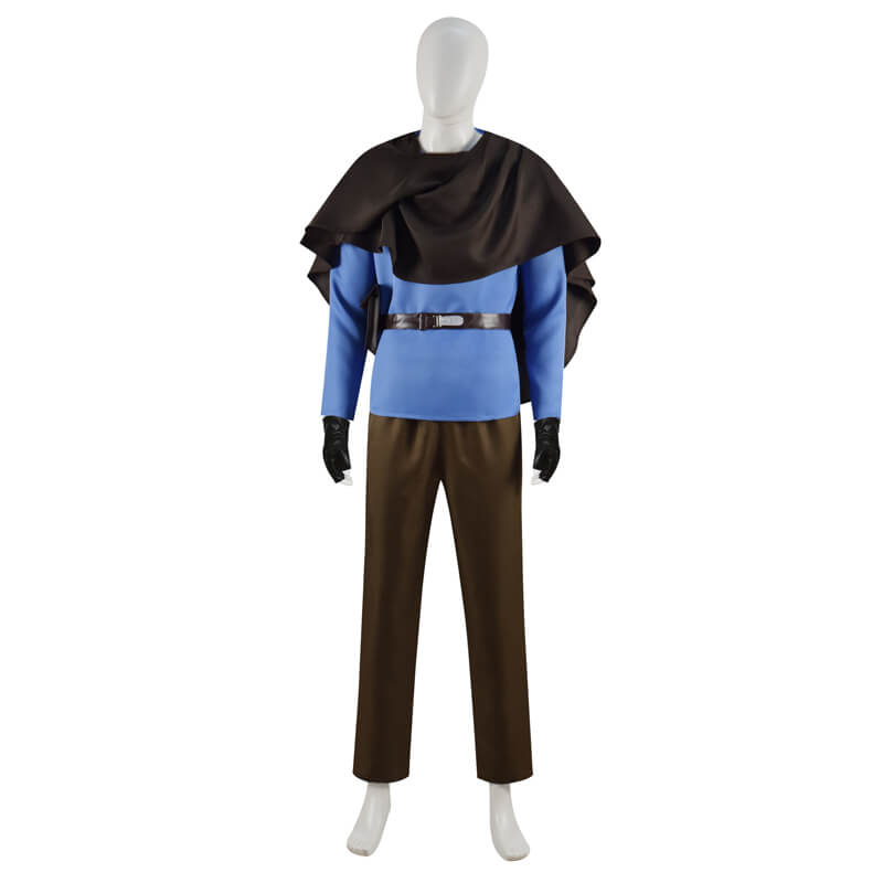 Obi-Wan Costume Mens Star Wars ObiWan Kenob Cosplay Jedi Master Blue Suit Version