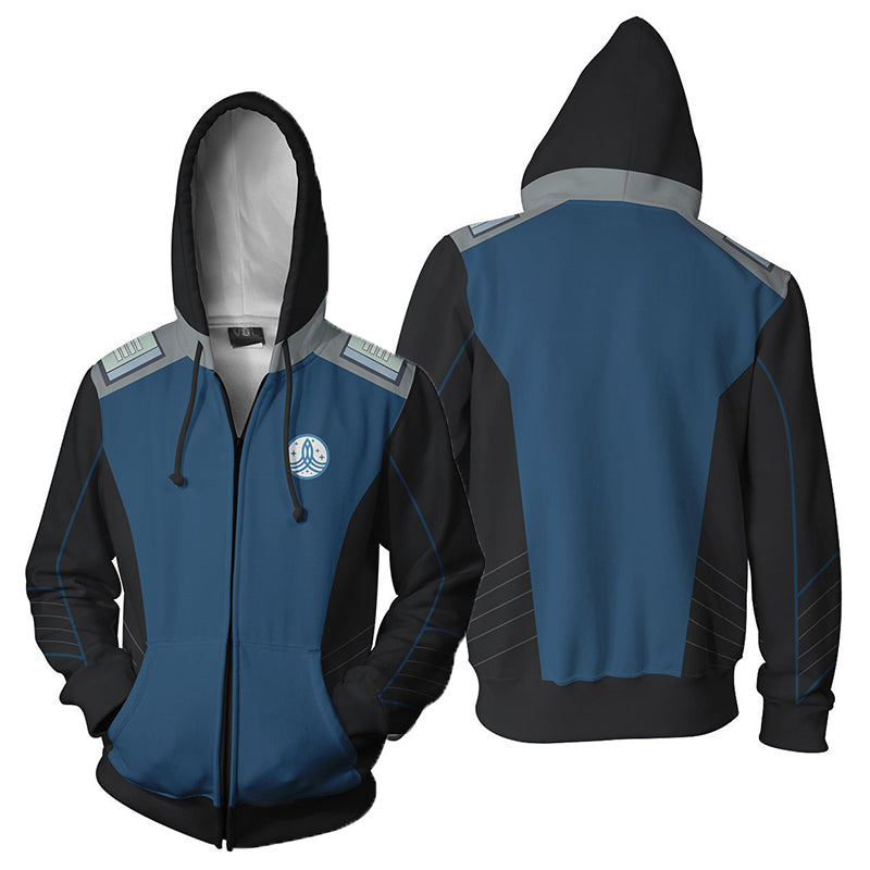 The Orville Hoodie Ed Mercer Captain Jacket Coat Halloween Zip Up Hooded Sweatshirt