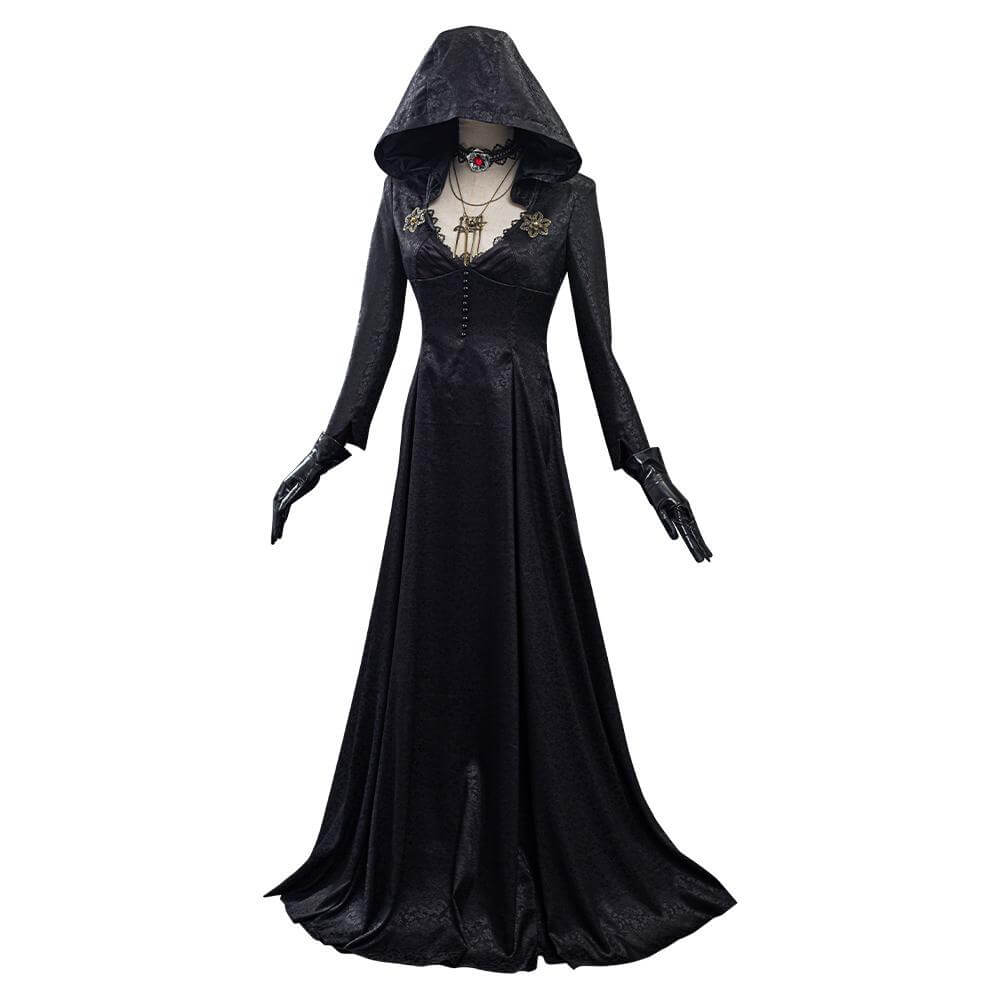 Resident Evil Village Lady Dimitrescu Cosplay Vampire  Dress Halloween Costumes