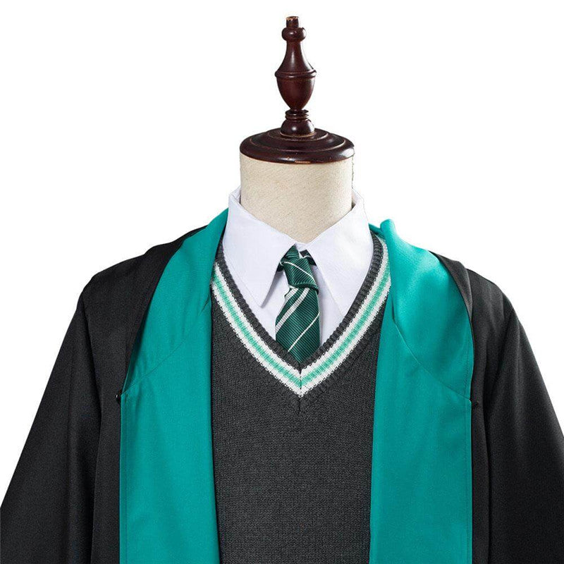 Harry Potter Slytherin School Uniform Robe Cloak Halloween Outfit ACcosplay
