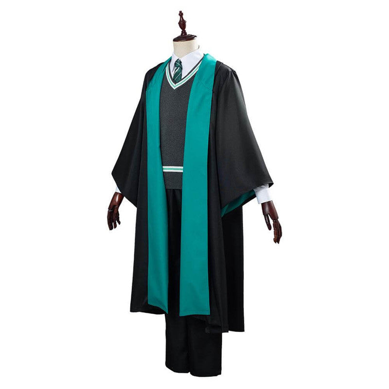 Harry Potter Slytherin School Uniform Robe Cloak Halloween Outfit ACcosplay