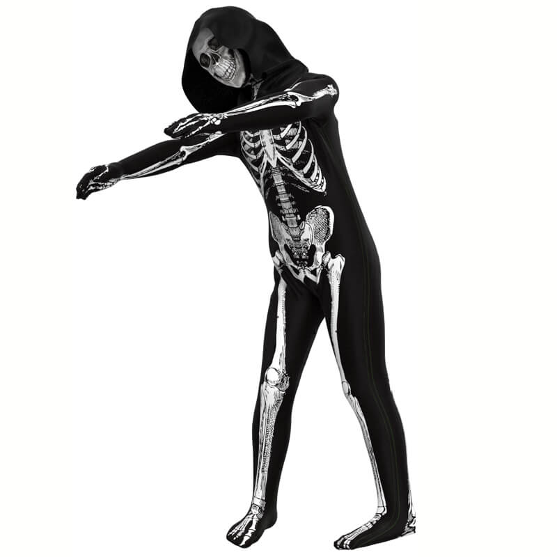 Kids Adults Scariest Skeleton Halloween Bodysuit Unisex Zentai Halloween Party Suit