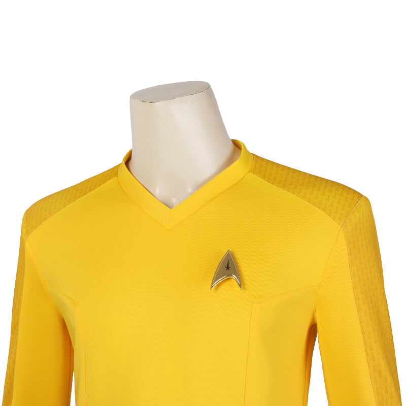 Star Trek Strange New Worlds Yellow Uniform Shirt Captain Christopher Pike Cosplay Costume