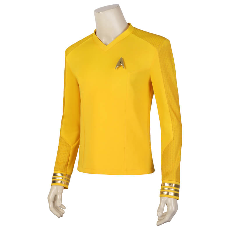 Star Trek Strange New Worlds Yellow Uniform Shirt Captain Christopher Pike Cosplay Costume