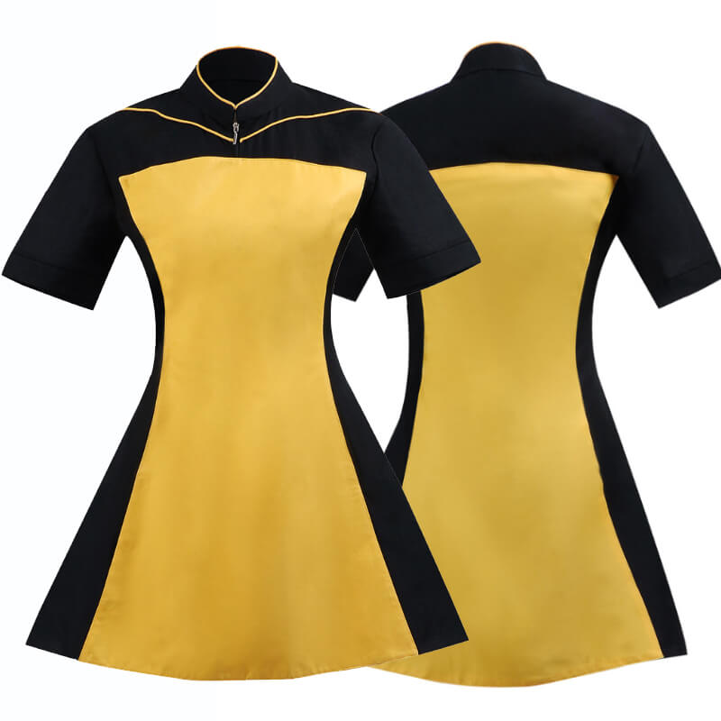 Star Trek TNG Yellow Uniform Dress Skant Uniform Cosplay Costume ACcosplay