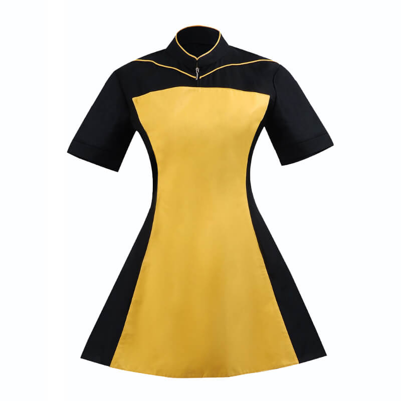 Star Trek TNG Yellow Uniform Dress Skant Uniform Cosplay Costume ACcosplay