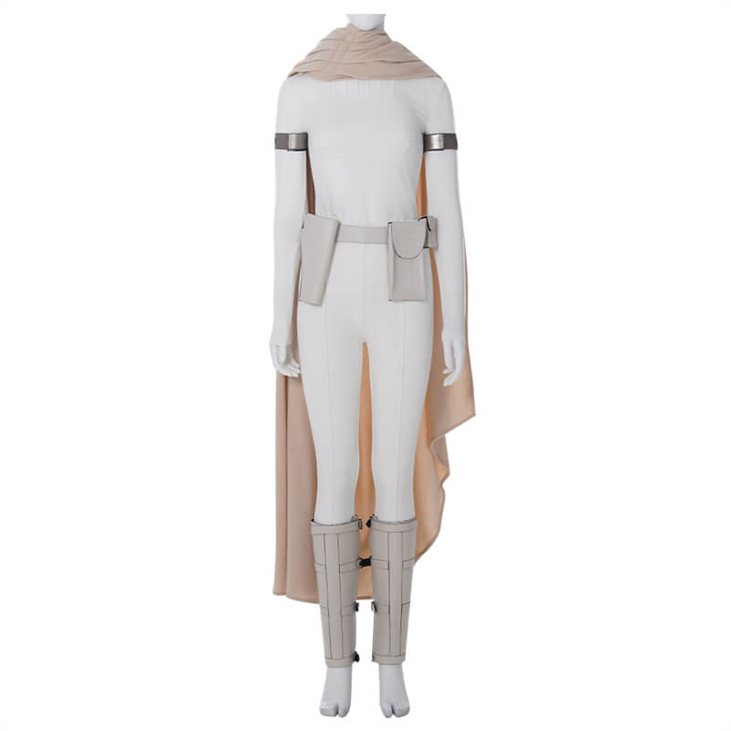 Star Wars Padme Amidala Costumes Padme Cosplay White Battle Outfits New Version ACcosplay