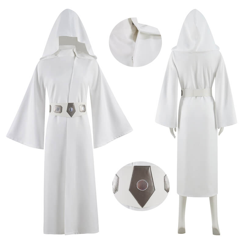 Star Wars Princess Leia White Robe Halloween Cosplay Outfit ACcosplay