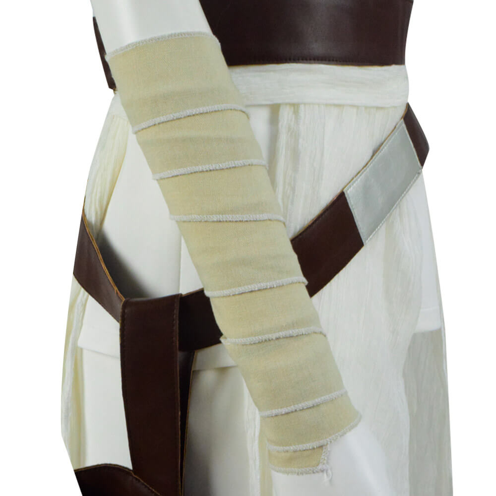 Star Wars The Rise Of Skywalker Rey Cosplay Costume White Outfit Full Set 2019 - ACcosplay