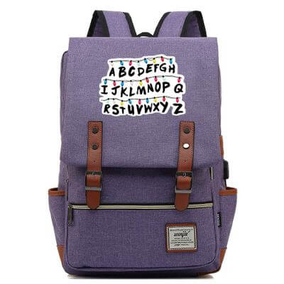 Stranger Things Backpack College School Bag Laptop Daypack(Black USB) - ACcosplay