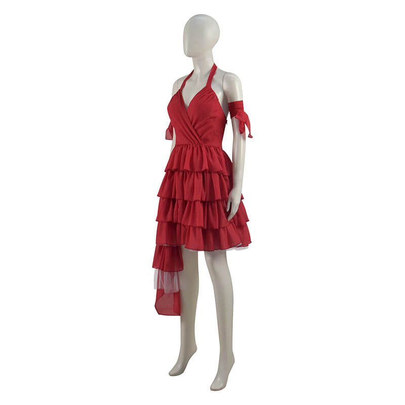 harley quinn red dress Suicide Squad 2021 Movie Harley Quinn Cosplay Costume Red Dress, M