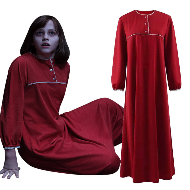 ACcosplay The Conjuring 2 Costume Red Sleep Dress Pajamas Skirt Cosplay - ACcosplay