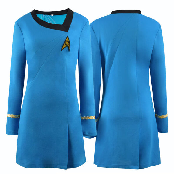 star trek ladies dress The Original Series The Female Duty Uniform Blue Cosplay Costume, Female / XXL elegant seiko watch