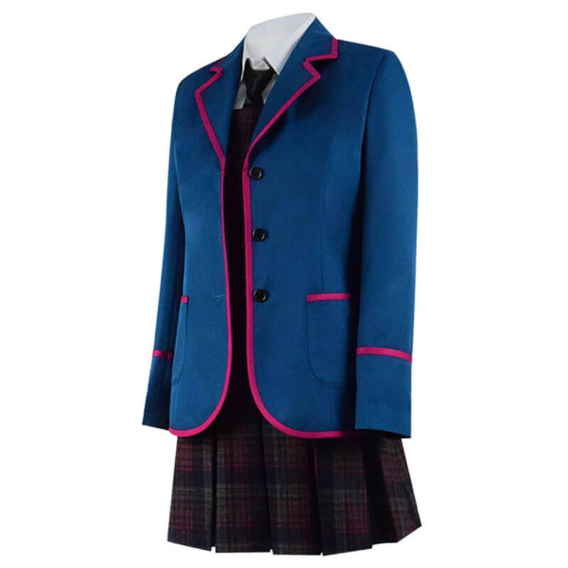 ﻿Adult The Umbrella Academy Blue School Uniform Outfit Cosplay Costume - ACcosplay