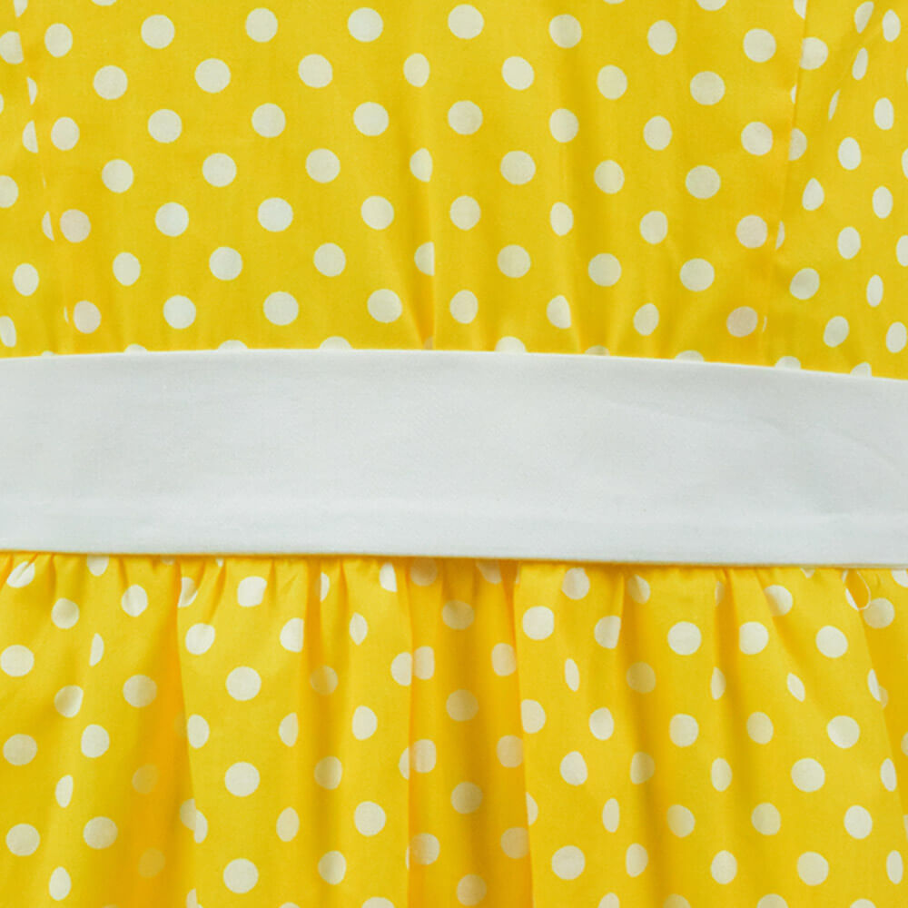 Disney Toy Story 4 Gabby Gabby Dotted Yellow Dress Cosplay Costume Kids Children - ACcosplay