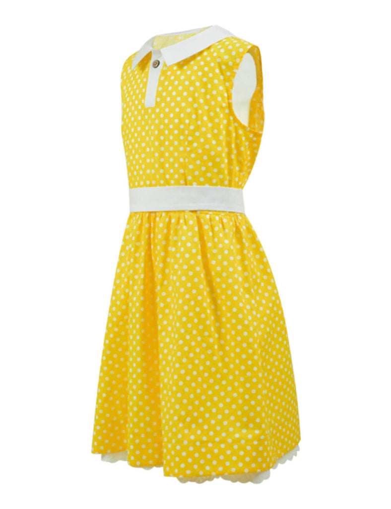 Disney Toy Story 4 Gabby Gabby Dotted Yellow Dress Cosplay Costume Kids Children - ACcosplay