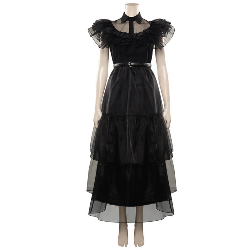 Wednesday Addams Dress 2022 Wednesday Addams Raven Black Party Dance Dress Cosplay Costumes