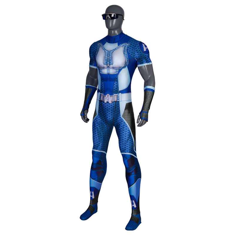The Boys Reggie Franklin A-Train Cosplay Costume The Seven Member Superhero Jumpsuit