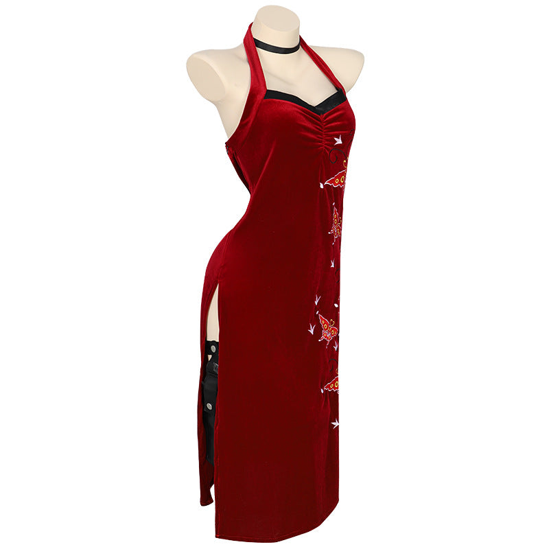 Resident Evil 4 Remake Ada Wong Cosplay Costume Sexy Qipao Halloween Exhibition Suit