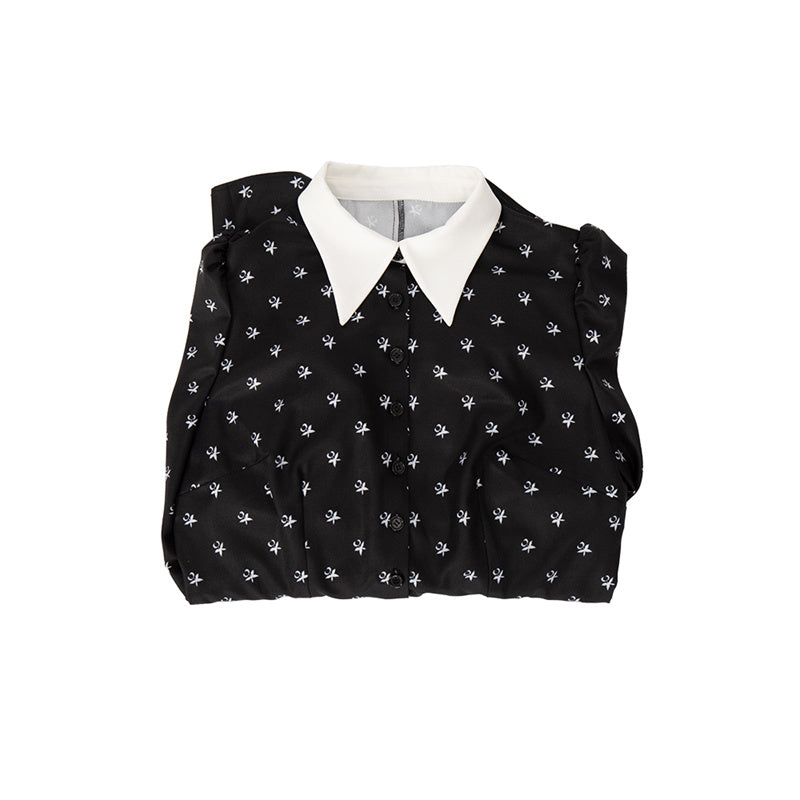 The Addams Family Wednesday Cosplay Costume Wednesday Addams Black Dress Halloween Outfit