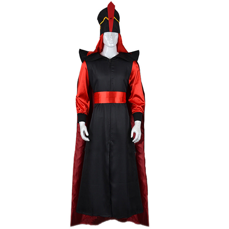 The Arabian Nights Cosplay Aladdin Lamp Prime Minister Jafar Costume Halloween Party Suit