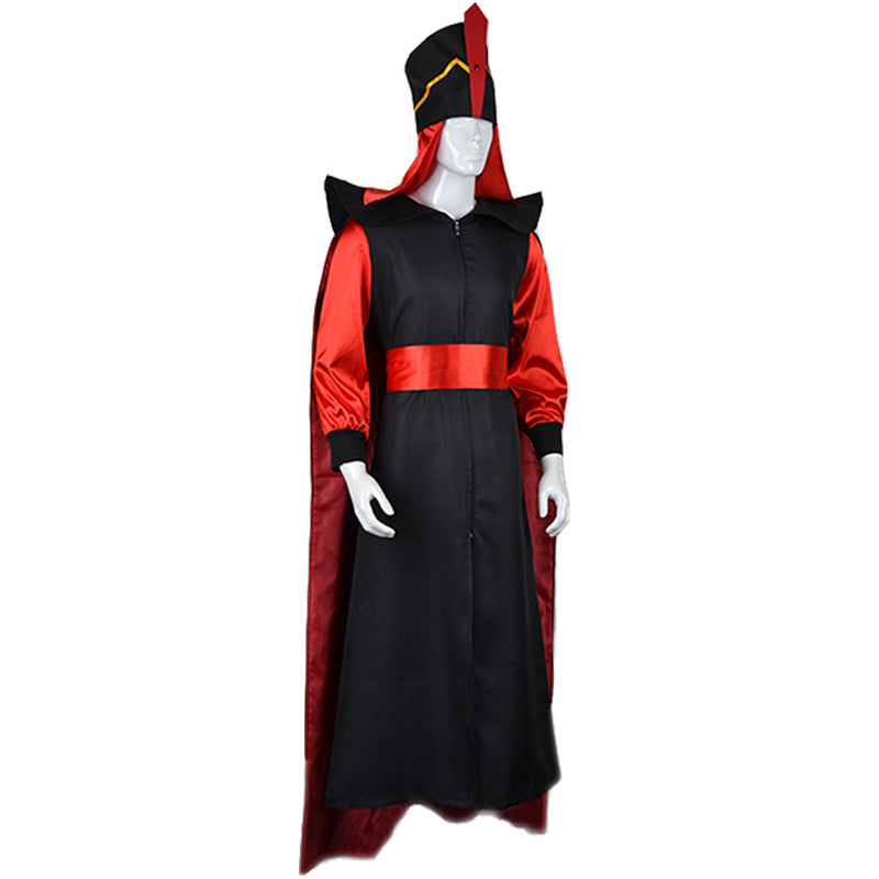 The Arabian Nights Cosplay Aladdin Lamp Prime Minister Jafar Costume Halloween Party Suit