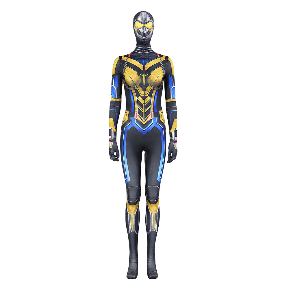 Antman Wasp Hope van Dyne Cosplay Costume Ant-Man 3 Supergirl Yellow Jumpsuit