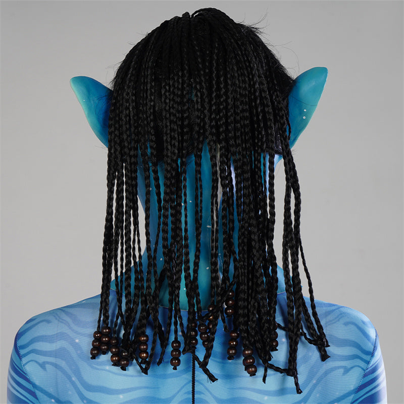 2022 Avatar 2 The Way of Water Neytiri Cosplay Costume Blue Jumpsuit With Headgear