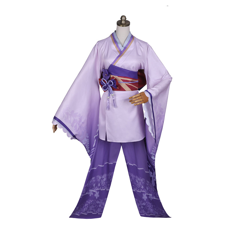 Genshin Impact Raiden Shogun Costume Gameplay Baal Cosplay Dress Purple Kimono Zhen Version