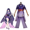 Genshin Impact Raiden Shogun Costume Gameplay Baal Cosplay Dress Purple Kimono Ying Version