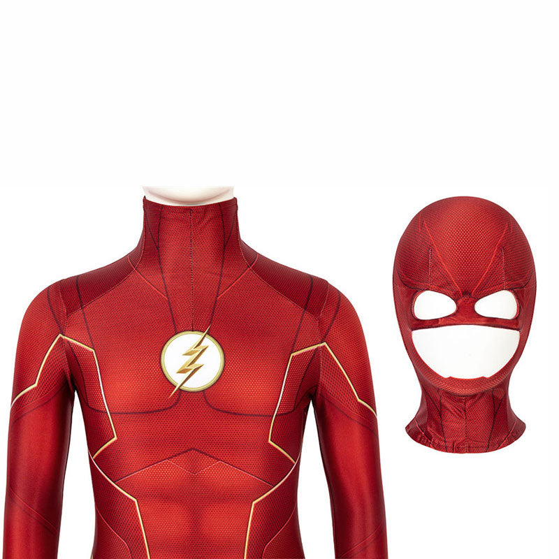 Barry Allen Cosplay The Flash Season 6 Costume Superhero Jumpsuit For Kids