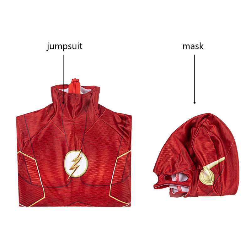 Barry Allen Cosplay The Flash Season 6 Costume Superhero Jumpsuit For Kids
