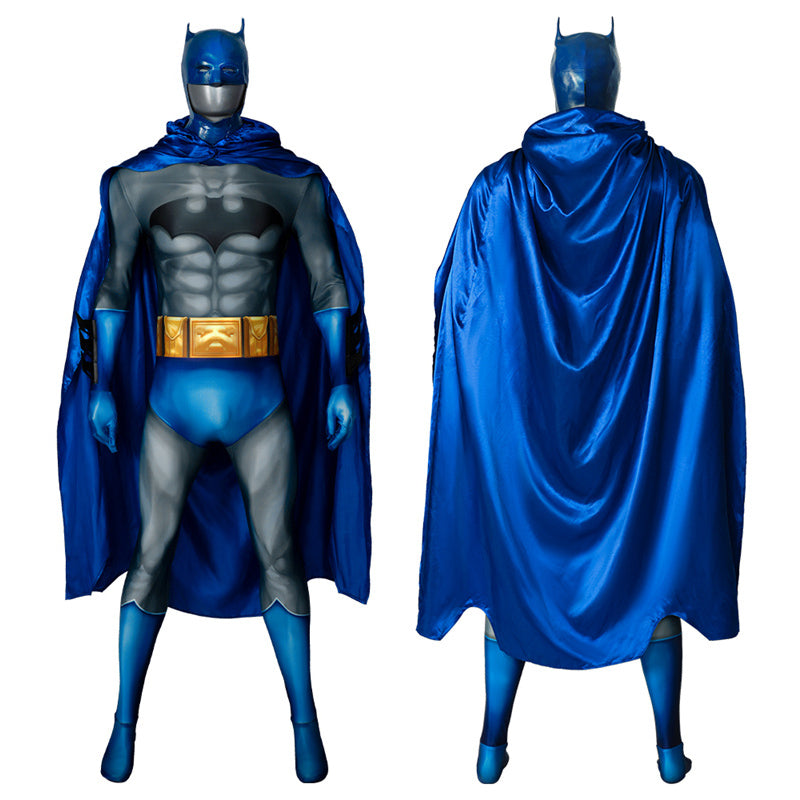 Bat-man Hush Cosplay Costume Superhero Batman Blue Jumpsuit Mask –