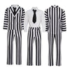 Beetlejuice Adam Maitland Cosplay Costume Black White Striped Suit Halloween Party Suit