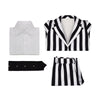 Beetlejuice Adam Maitland Cosplay Costume Black White Striped Suit Halloween Party Suit