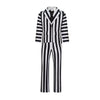 Beetlejuice Adam Maitland Cosplay Costume Black White Striped Suit Halloween Party Suit