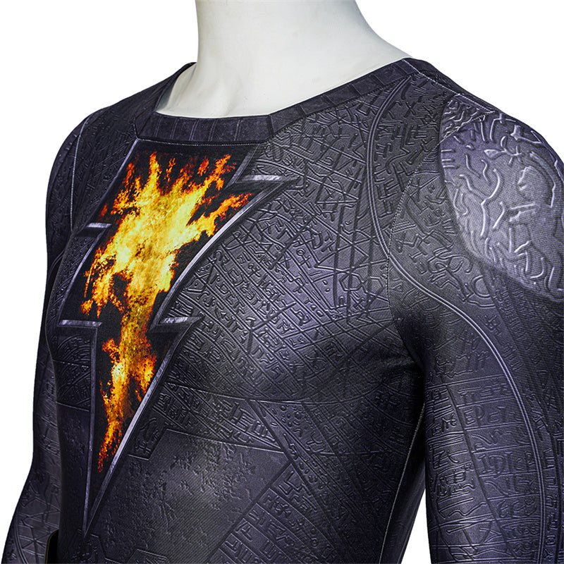 Black Adam Costume Movie Teth-Adam Cosplay Suit Black Superhero Jumpsuit With Cloak