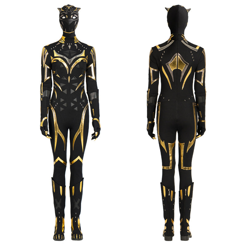 Black Panther 2 Shuri Cosplay Costume Shuri Battle Suit Supergirl Black Jumpsuit Halloween Outfit