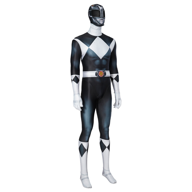 2023 Mighty Morphin Power Rangers Black Ranger Cosplay Costume Mammothus Ranger Suit Outfit