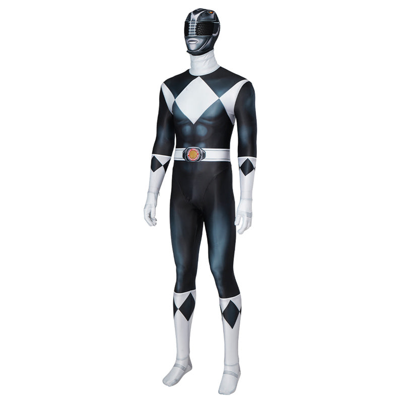 2023 Mighty Morphin Power Rangers Black Ranger Cosplay Costume Mammothus Ranger Suit Outfit