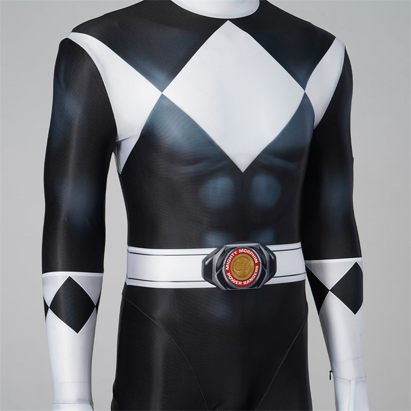 2023 Mighty Morphin Power Rangers Black Ranger Cosplay Costume Mammothus Ranger Suit Outfit