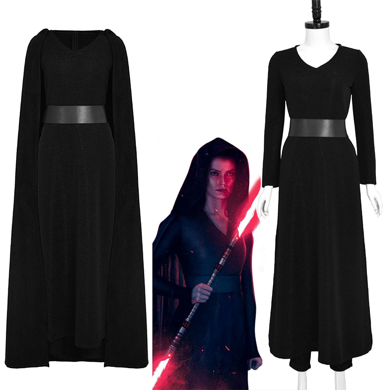 Star Wars: The Rise of Skywalker Black Rey Cosplay Costume Halloween Carnival Suit