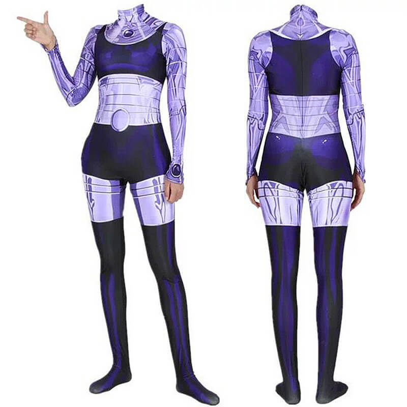 Blackfire Costumes Superhero Starfire Bodysuit Jumpsuit Zentai Lycra Cosplay Outfit