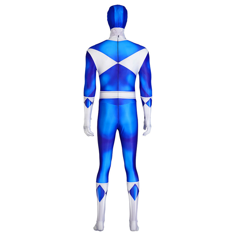 Mighty Morphin Power Rangers Cosplay Blue Ranger Costume Triceratops Ranger Halloween Jumpsuit